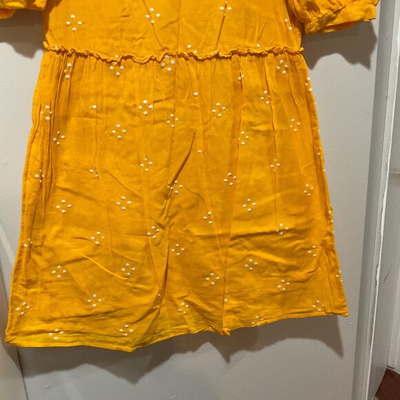 Vero Moda Yellow Prairie Dress Cotton Linen Lined Cottagecore Women's Small - Picture 4 of 14